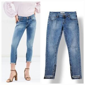 One Teaspoon Freebirds II Low Waist Stretch Fitted Leg Step Hem Zipper Ankle 27